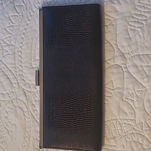 Style & Co Vegan Black Alligator Clutch